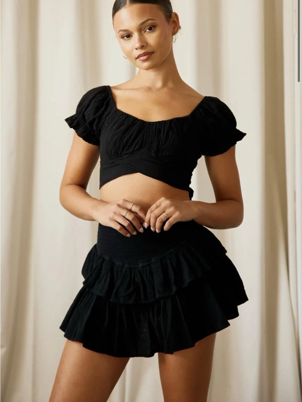 Black Blanco By Nature Ruffled Mini Skirt - Women